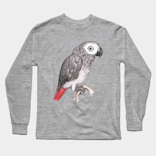 Cute African grey parrot Long Sleeve T-Shirt